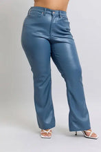 Judy Blue Full Size High Waist Tummy Control Faux Leather Bootcut Pants Plus Size Woman Pants