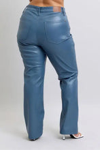 Judy Blue Full Size High Waist Tummy Control Faux Leather Bootcut Pants Plus Size Woman Pants