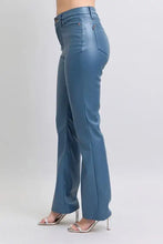 Judy Blue Full Size High Waist Tummy Control Faux Leather Bootcut Pants Plus Size Woman Pants