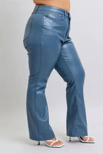 Judy Blue Full Size High Waist Tummy Control Faux Leather Bootcut Pants Plus Size Woman Pants