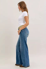 Judy Blue column straight jeans in light wash denim with a corduroy waist and classic five-pocket design