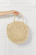 Justin Taylor Beach circular straw rattan handbag for women