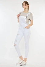 Kancan Distressed Skinny Denim Overalls White Denim Overalls