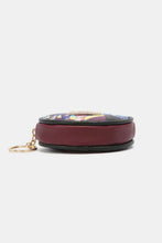Keychain Round Coin Purse with Red Zipper and Cartoon Characters