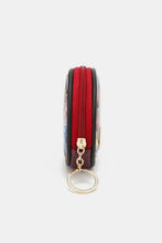 Keychain Round Coin Purse with Red Zipper and Cartoon Characters