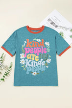 Kind People Are My Kind Teal and Orange Oversized Graphic T-Shirt Woman T Shirts