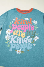 Kind People Are My Kind Teal and Orange Oversized Graphic T-Shirt Woman T Shirts