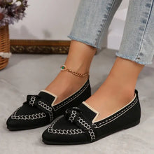 knitted Slip-On Flats with Bow Woman Loafers