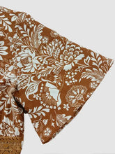 Lace Detail Printed Short Sleeve Midi Dress Casual Dresses