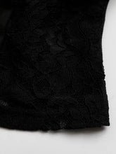 Black floral lace halter neck cami fabric with intricate delicate patterns for lace halter neck design