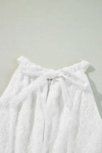 Lace Sleeveless Tied Waist Mini Dress Woman Casual Dress