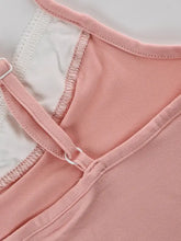 Pink cotton tank top with white lace trim in Lace Trim Cami lounge set