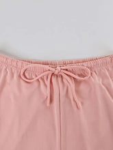 Soft pink drawstring pants with bow in Lace Trim Cami & Pants Lounge Set