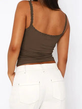 Lace Trim Straight Neck Cami Tanks & Camis
