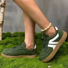 Lace Up Round Toe Contrast Sneakers Woman Sneakers