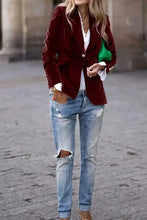Lapel Collar One Button Blazer Woman Outerwear