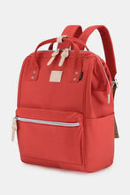 Vibrant red laptop padded backpack with waterproof design and arcuate shoulder straps
