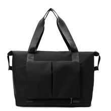 Large Oxford Cloth Travel Bag with Front Pockets Black One Size