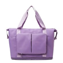 Large Oxford Cloth Travel Bag with Front Pockets Lilac One Size
