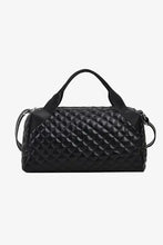 Large PU leather quilted duffel bag with leather handbag handles