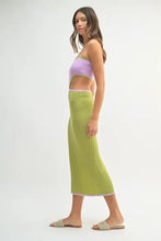 Lavender Green Ribbed Knit Color Block Cutout Midi Dress Woman Sweater Dresses