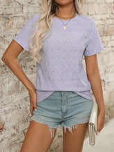 Lavender Diamond Pattern Knit Top for Women Woman T Shirts