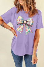 Lavender Easter Egg Bow T-Shirt for Women Lavender