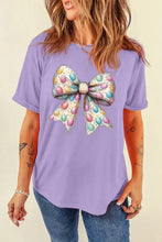 Lavender Easter Egg Bow T-Shirt for Women Woman T Shirts