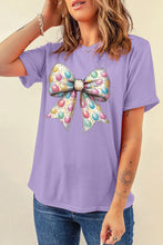 Lavender Easter Egg Bow T-Shirt for Women