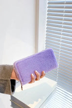 Lavender Fuzzy Clutch Wallet Small Fluffy Bag Blue Purple One Size Wallets