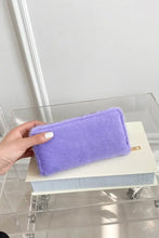 Lavender Fuzzy Clutch Wallet Small Fluffy Bag Wallets