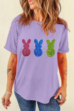 Lavender Glitter Bunny Sequin T Shirt for Women Woman T Shirts