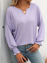 Lavender Long Sleeve Knit Blouse for Women