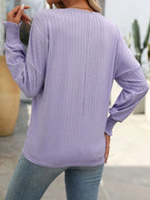 Lavender Long Sleeve Knit Blouse for Women