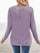 Lavender Long Sleeve Knit Top with Button Detail