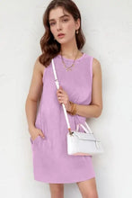 Lavender Sleeveless Summer Dress with Pockets, Machine Wash Cold