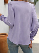 Lavender Square Neck Long Sleeve Blouse for Women