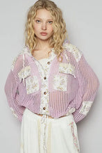 Vintage washed crochet hoodie jacket in lavender with floral embroidery