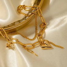 Stainless Steel Double Layered Charm Bracelet Bracelets