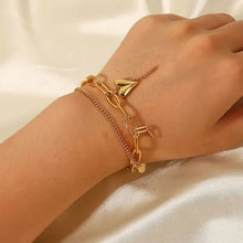 Stainless Steel Double Layered Charm Bracelet Bracelets