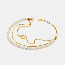 Titanium Steel Three-Layered Pearl Bracelet Bracelets