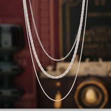 Layered Silver Necklaces Titanium Steel Fashion Jewelry Multiple Chain Lengths