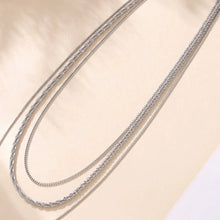 Layered Silver Necklaces Titanium Steel Fashion Jewelry Multiple Chain Lengths
