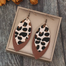 Leaf Shape Leather Dangle Earrings Earrings