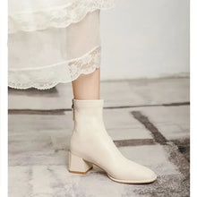 Leather Ankle Boots for Women in Black and Brown Premium Leather Cream Woman Boots