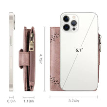 Rose gold textured Leather Bifold Wallet case with perforated design and zipper