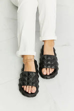 Legend Let’s Chill 3D Stud Slide Sandal with black platform heel