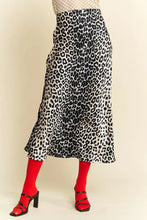 Leopard Animal Print Long Length Midi Skirt for Women WHITE Woman Skirts