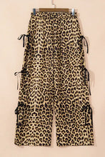 Leopard Bow Tie Elastic Waist Pants Woman Pants