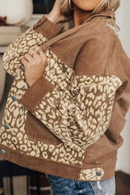 Leopard Button Up Drop Shoulder Jacket Woman Outerwear